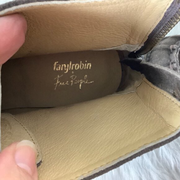 Free People X Faryl Robin Brown Suede Moc Toe Lace Up Dana Boots 8 - Picture 6 of 8